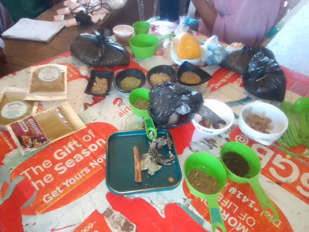 Spices and ingredients for culinary skills training